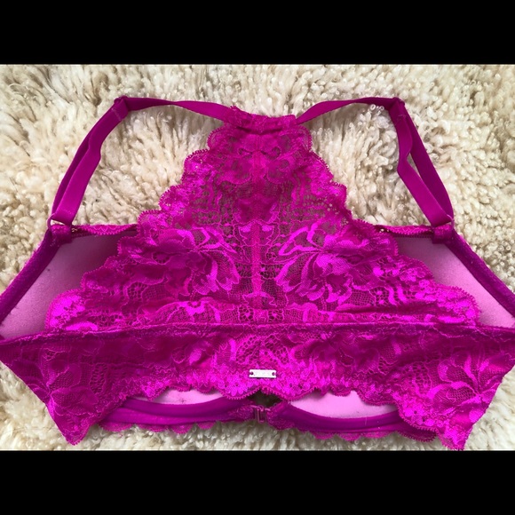 NWOT Victoria’s PINK bra 32DD Front Close Fuchsia - Picture 2 of 3